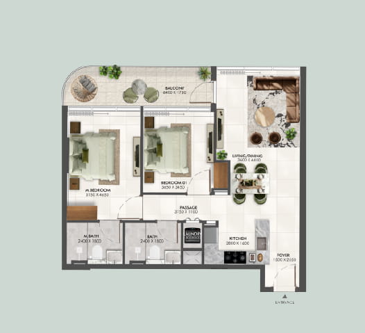 premium kitchen design Arjan apartments