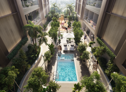 swimming pool in Arjan Dubai residential project